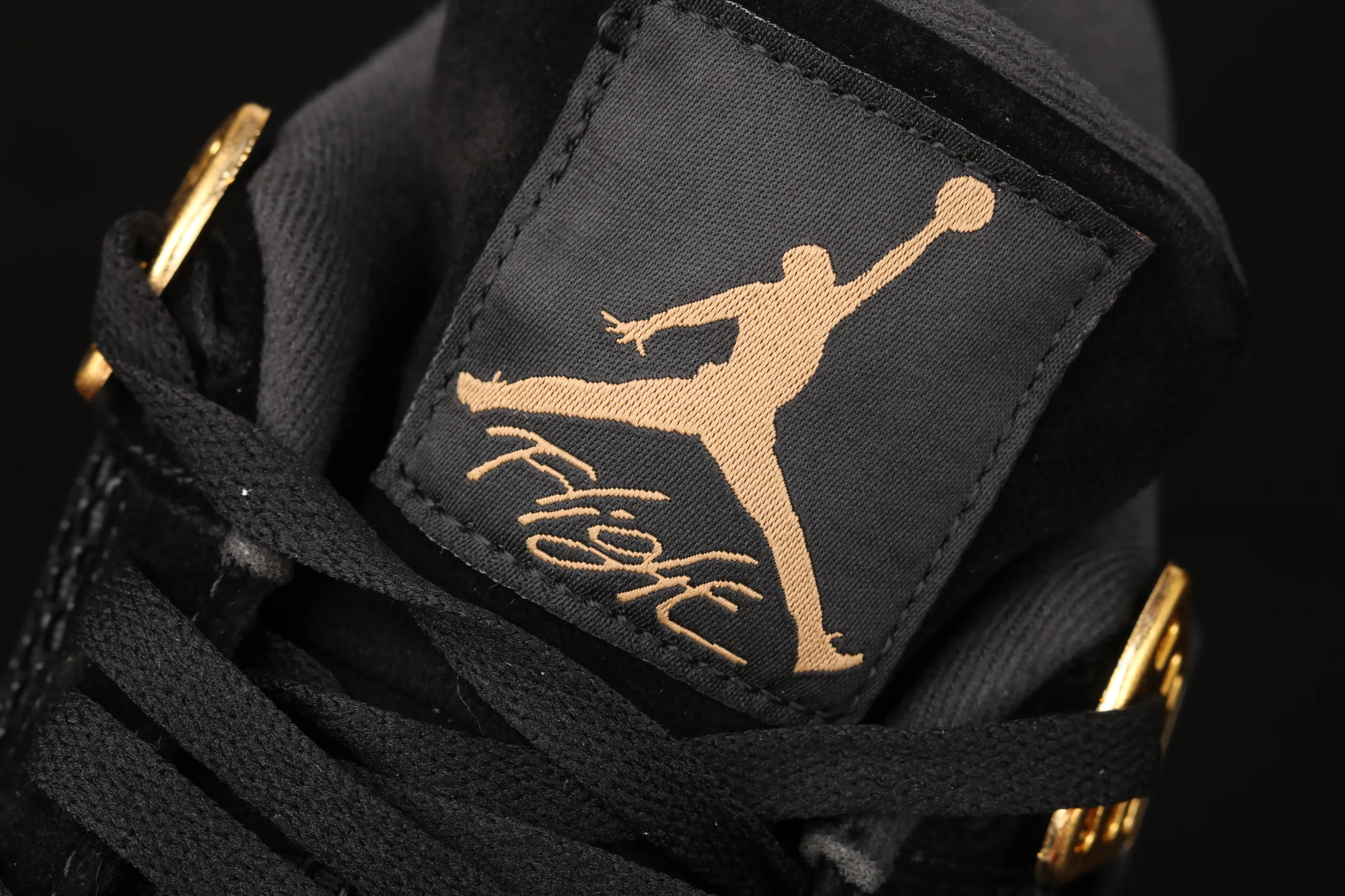 All categories Air Jordan Jordan series basketball shoes Air Jordan 4 G version Air Jordan 4 Retro AJ4 Joe 4 black gold suede basketball shoes 308497-032